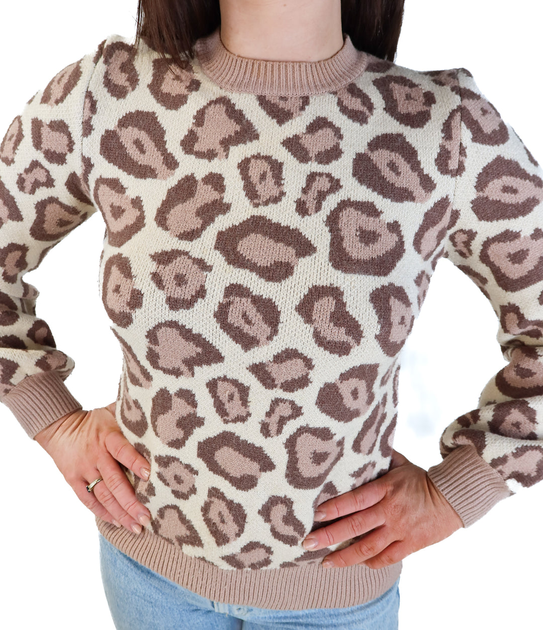 Majorelle neutral leopard sweater (xs)