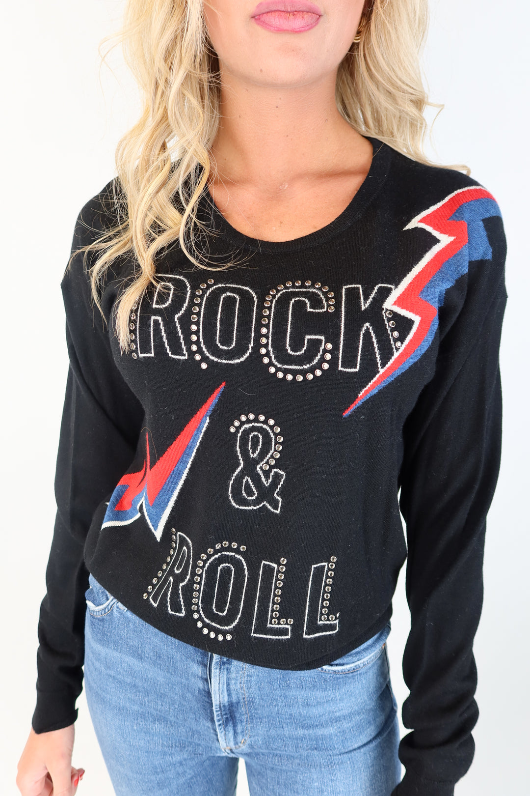 Zadig & Voltaire Black Rock & Roll Studded Sweater (S)