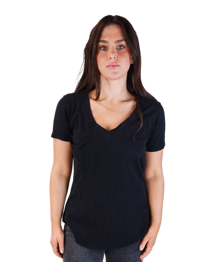 Zsupply black v-neck pocket tee (m; retail $46)