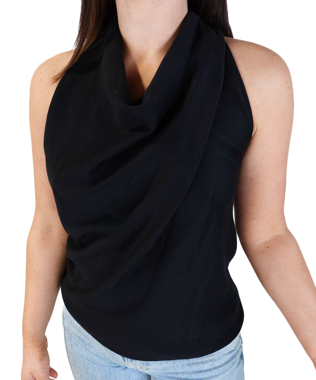 Helmet lang black sleeveless top (s; retail $165)
