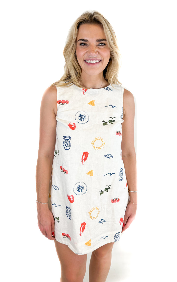 Abercrombie Lobster Bake Print Sheath Dress NWT (XXS)