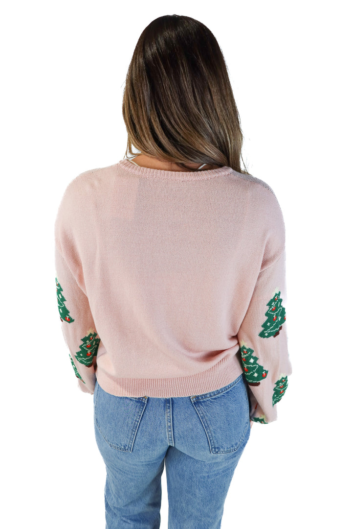 pink Christmas tree sweater (xl)