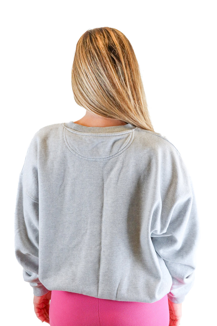 princess polly oversized grey crewneck (s)