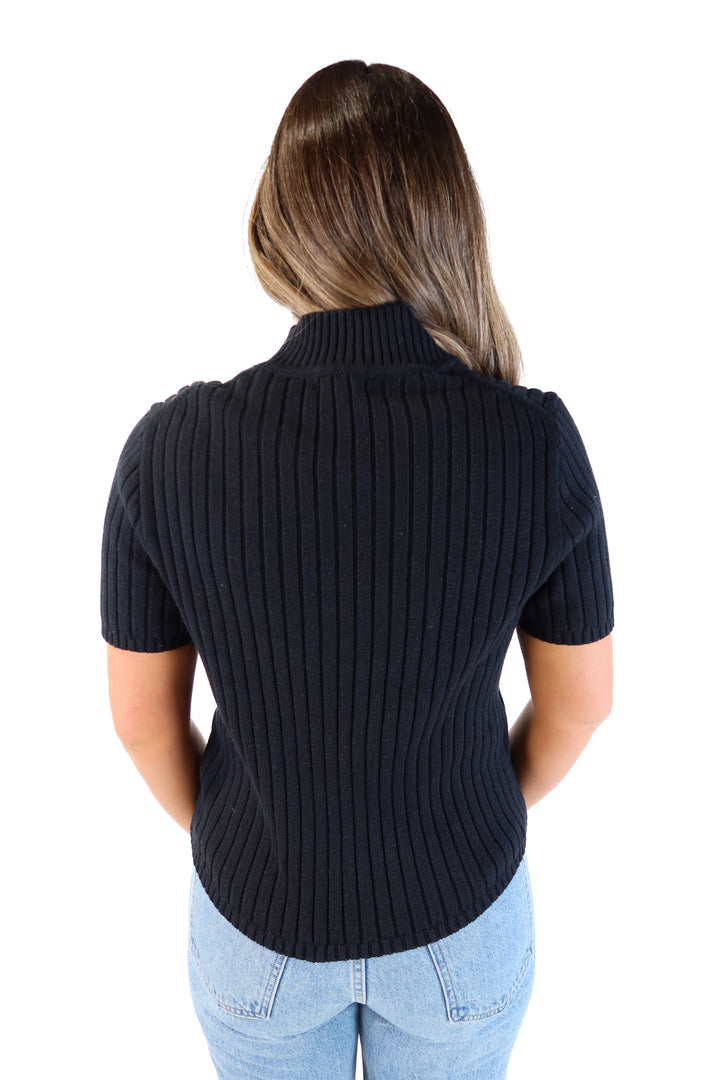 J.crew black short sleeve sweater NWT (L)
