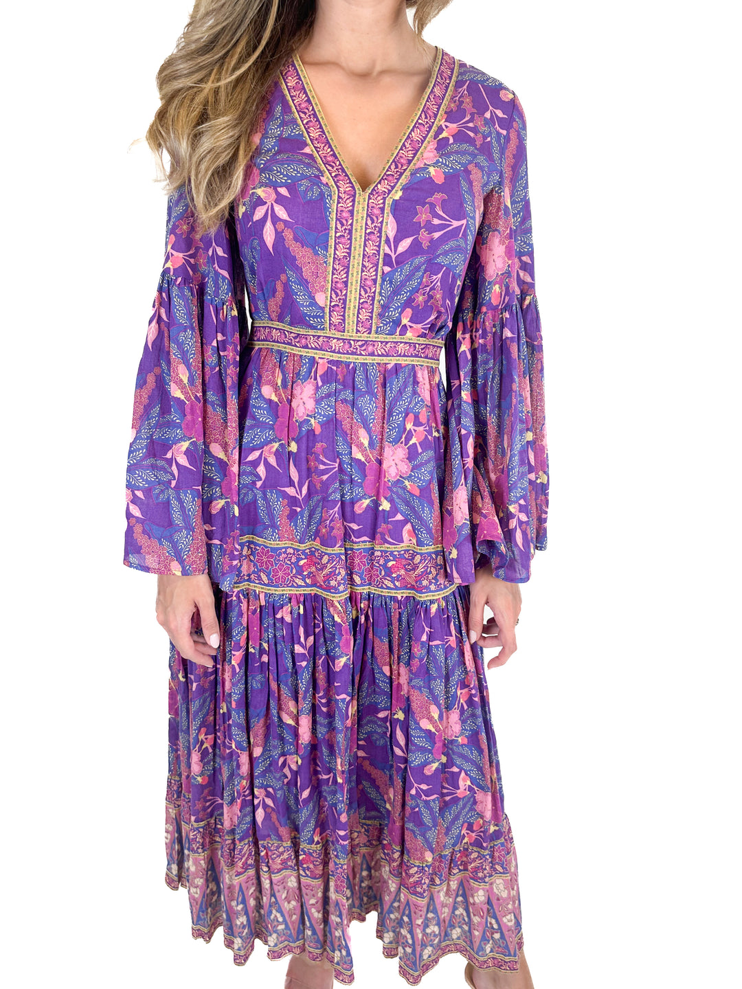 Spell the Gypsy Purple Floral Maxi Dress NWT (XS; retail $299)*