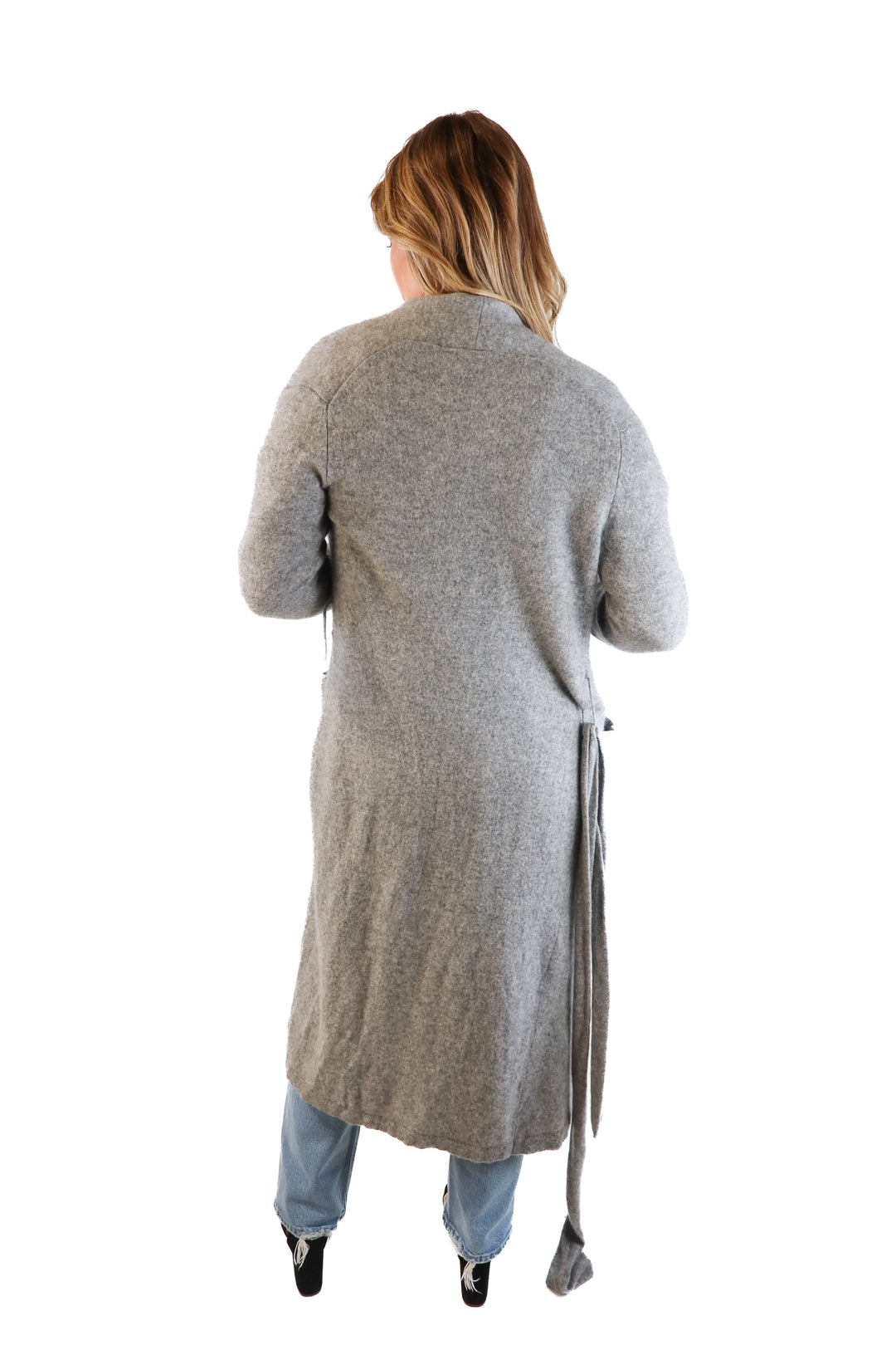 White + Warren Grey Cashmere Cardigan (S; retail $595)