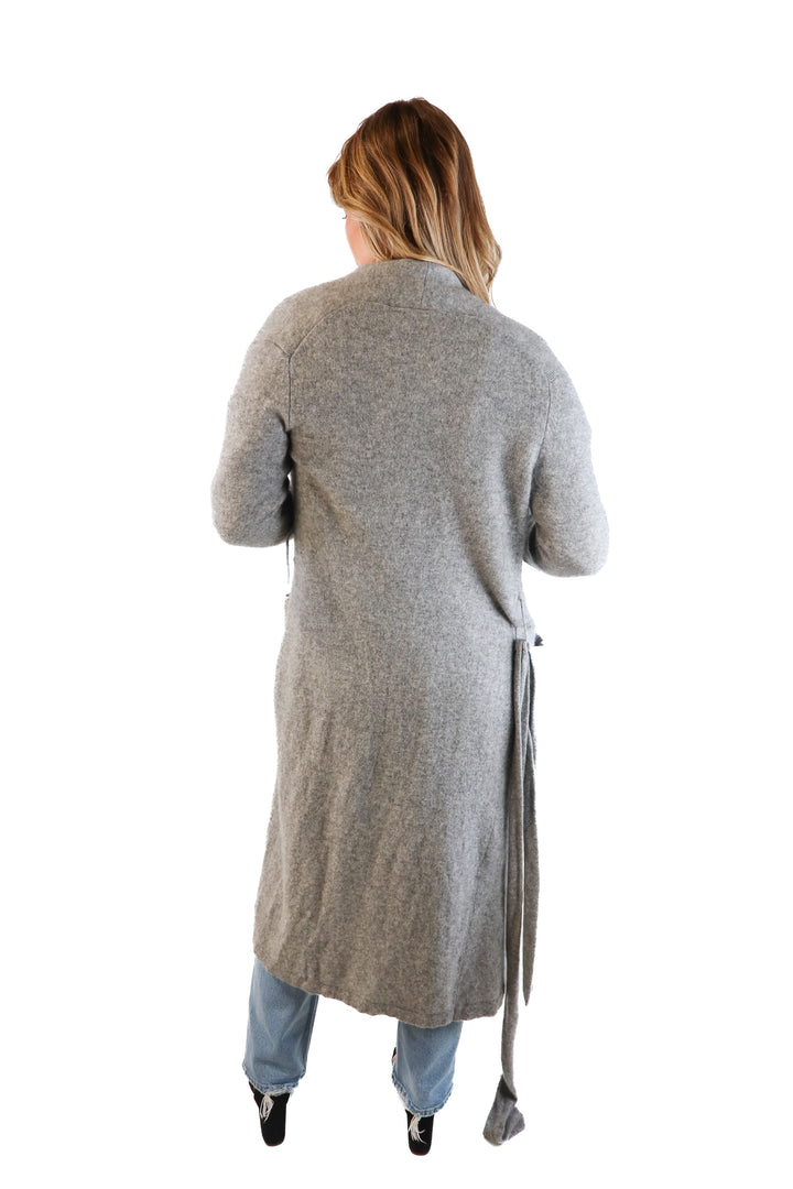 White + Warren Grey Cashmere Cardigan (S; retail $595)