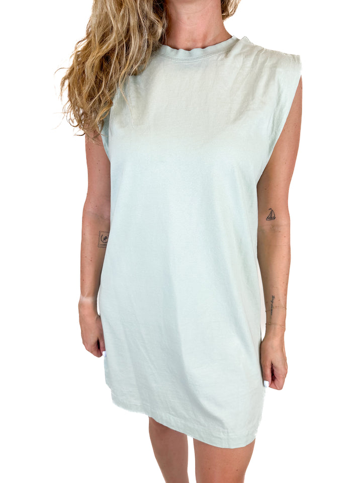 H&M Light Green Sleeveless T-Shirt Dress (S)