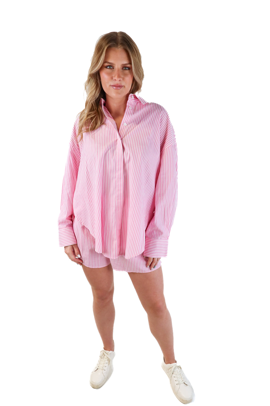 Daily Drills Pink and White Striped Set (M/L; retail $165)