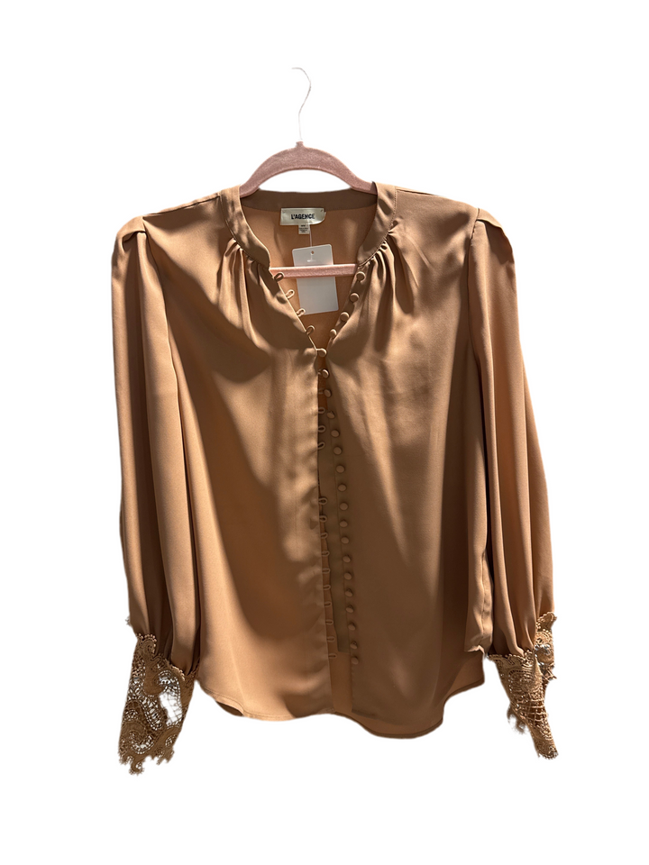 SOLD: L'Agence Tan Blouse (M; retail $350)