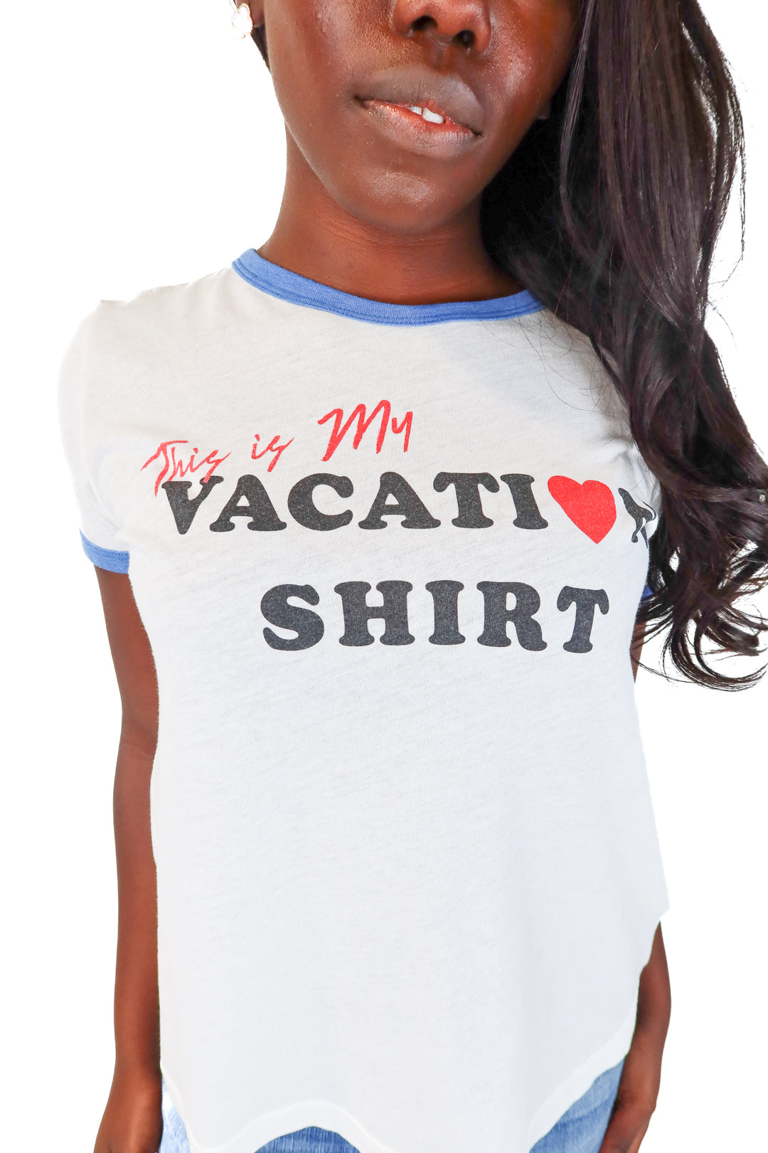 SOLD Wildfox White Vacation Ringer Graphic Tee (S)