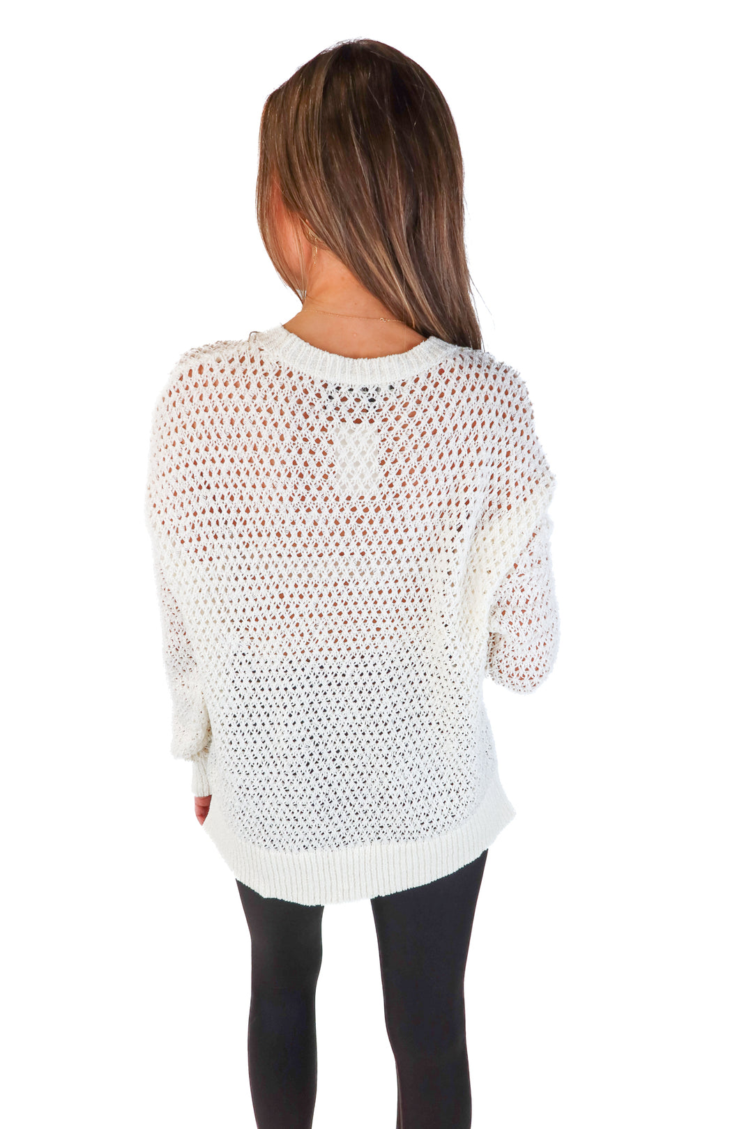 Theory Off White Crochet Knit Sweater (S)