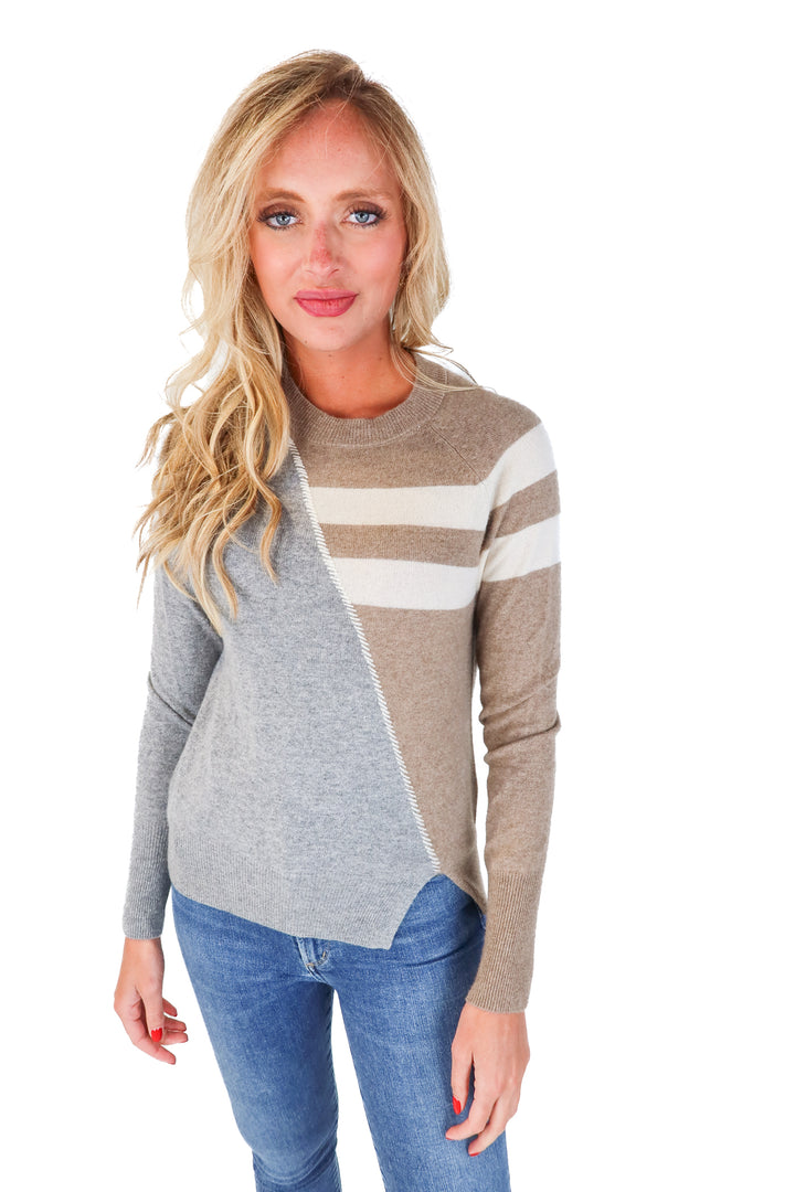 27 Miles Taupe/Grey Cashmere Sweater (S; retails $195)