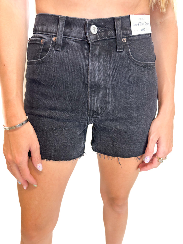 Abercrombie Black The 4" Mom Jean Short NWT (24)