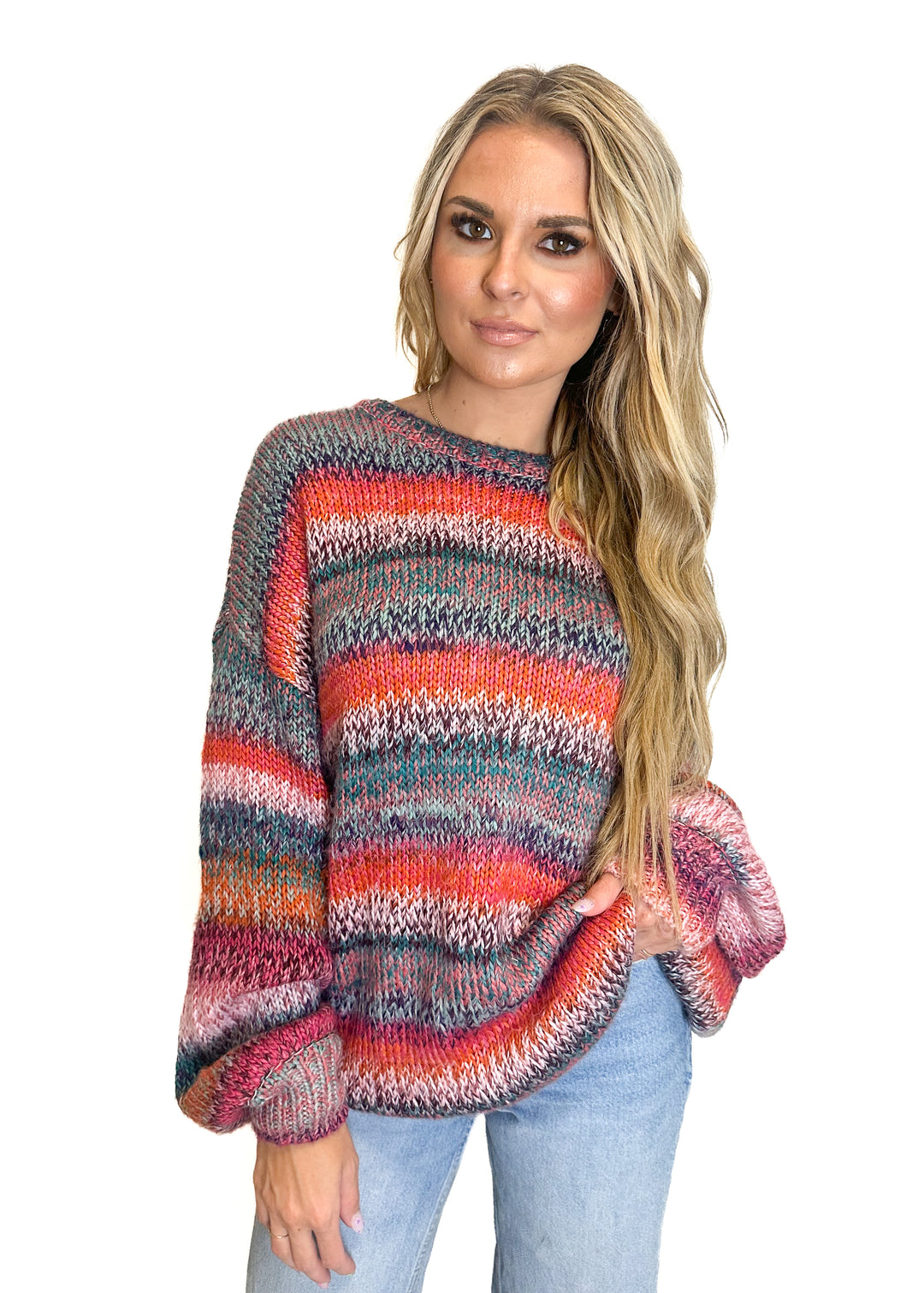 Show Me Your Mumu Ombre Space Dye Knit Sweater (XS)
