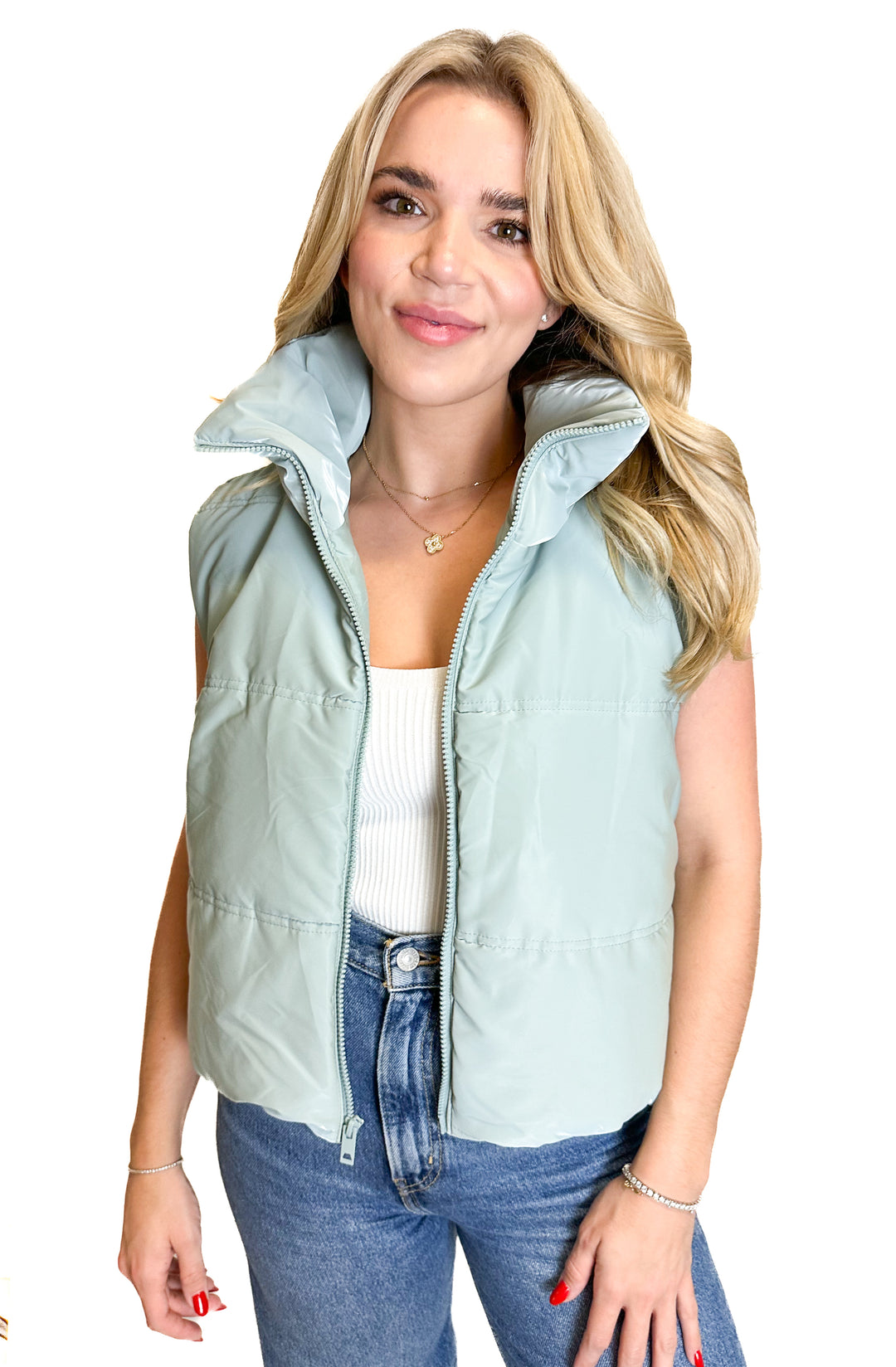 Wild Fable Sage Puffer Vest (M)
