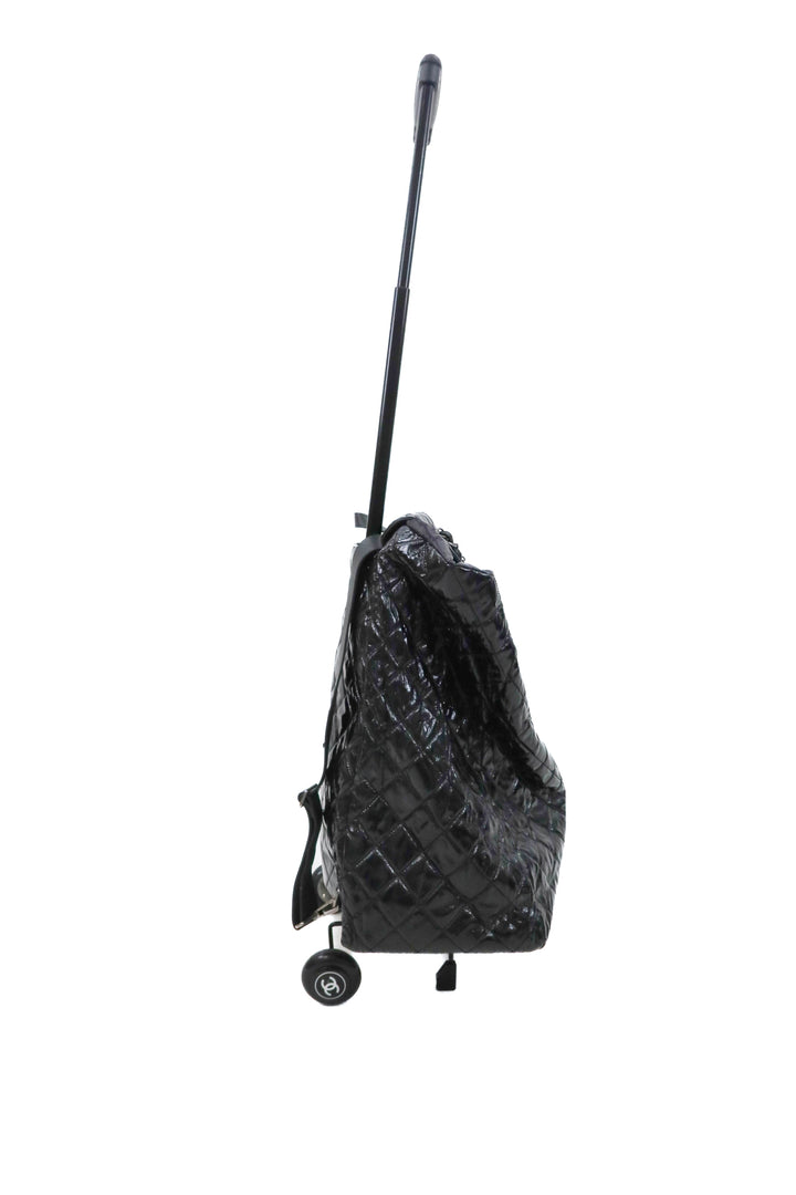Chanel Patent Quilted Grocery Shopping Trolley Bag