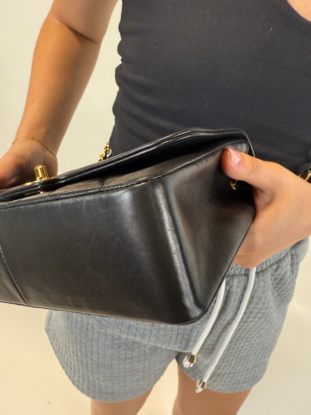 Chanel Diana Black Lambskin Crossbody (Vintage)