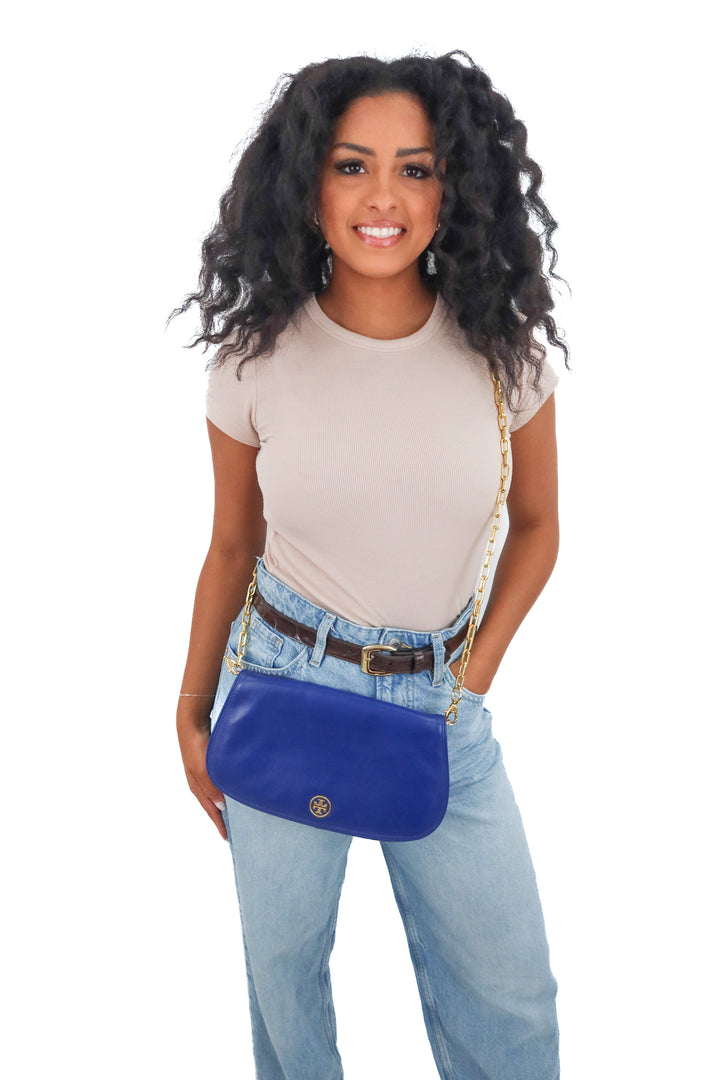 Tory Burch Saffiano Robinson Logo Clutch/ Crossbody