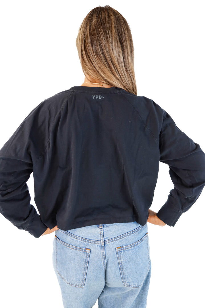 YPB black long sleeve top (L)