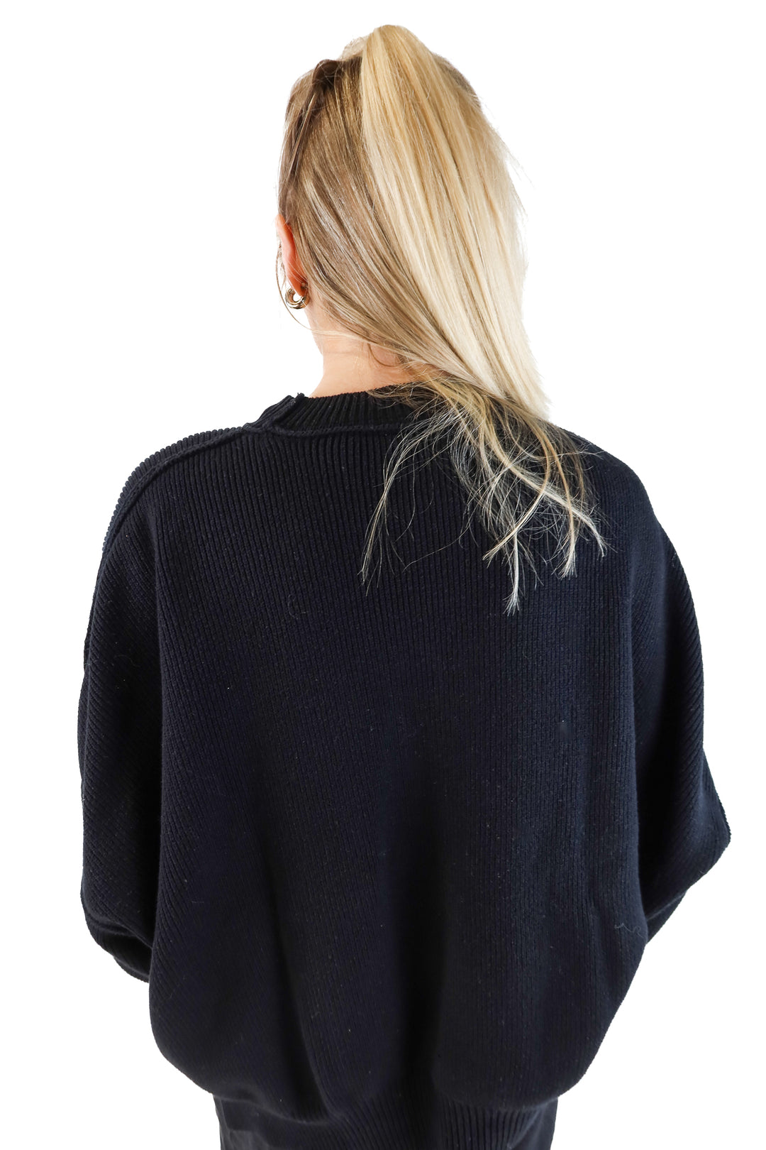Free People Black Crewneck Sweater (S; retail $68)