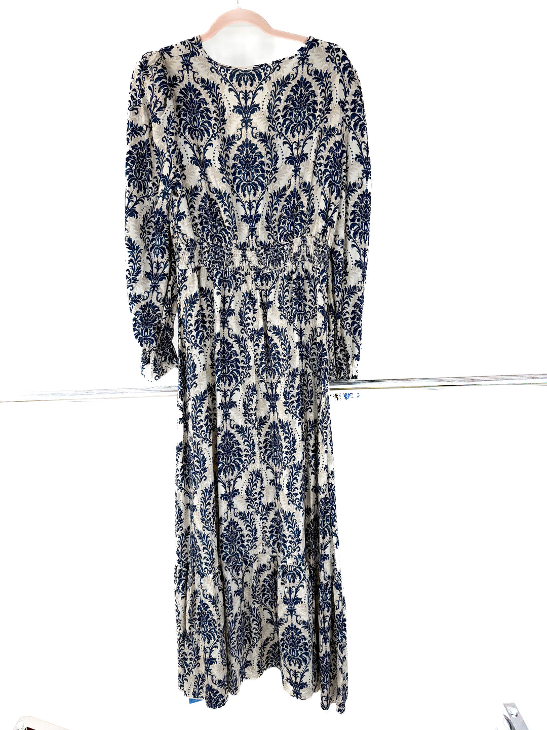 cupshe blue/tan floral maxi dress NWT (L)