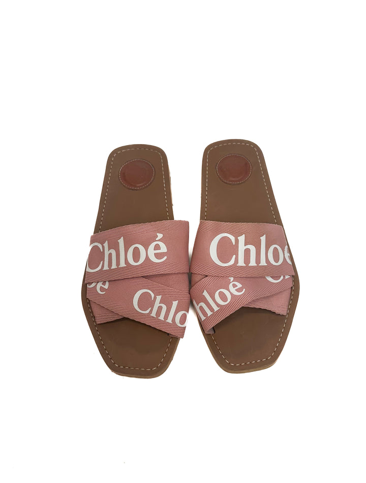 Chloe Flat Pink Sandals (38)