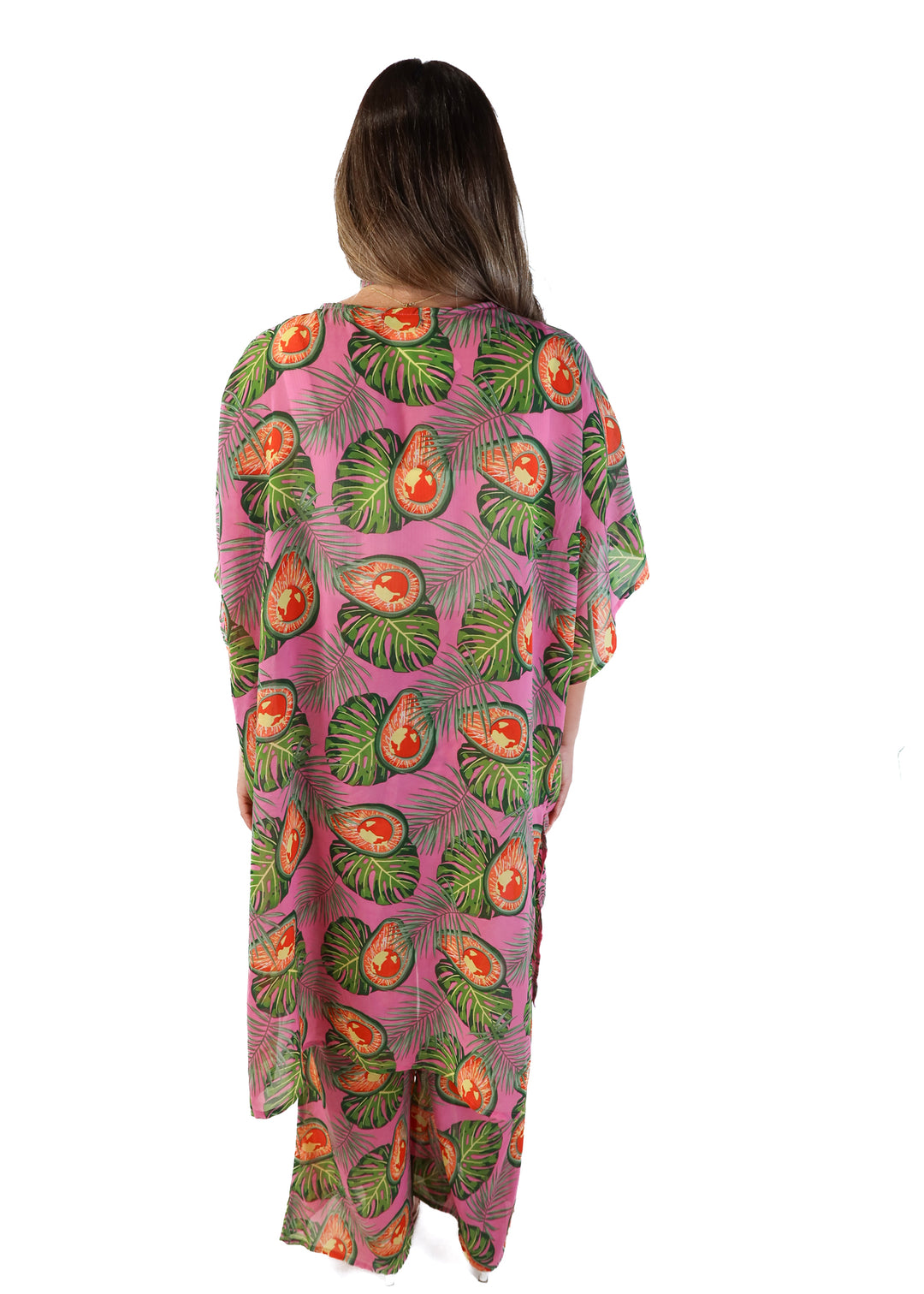 Boohoo pink tropical set (m)