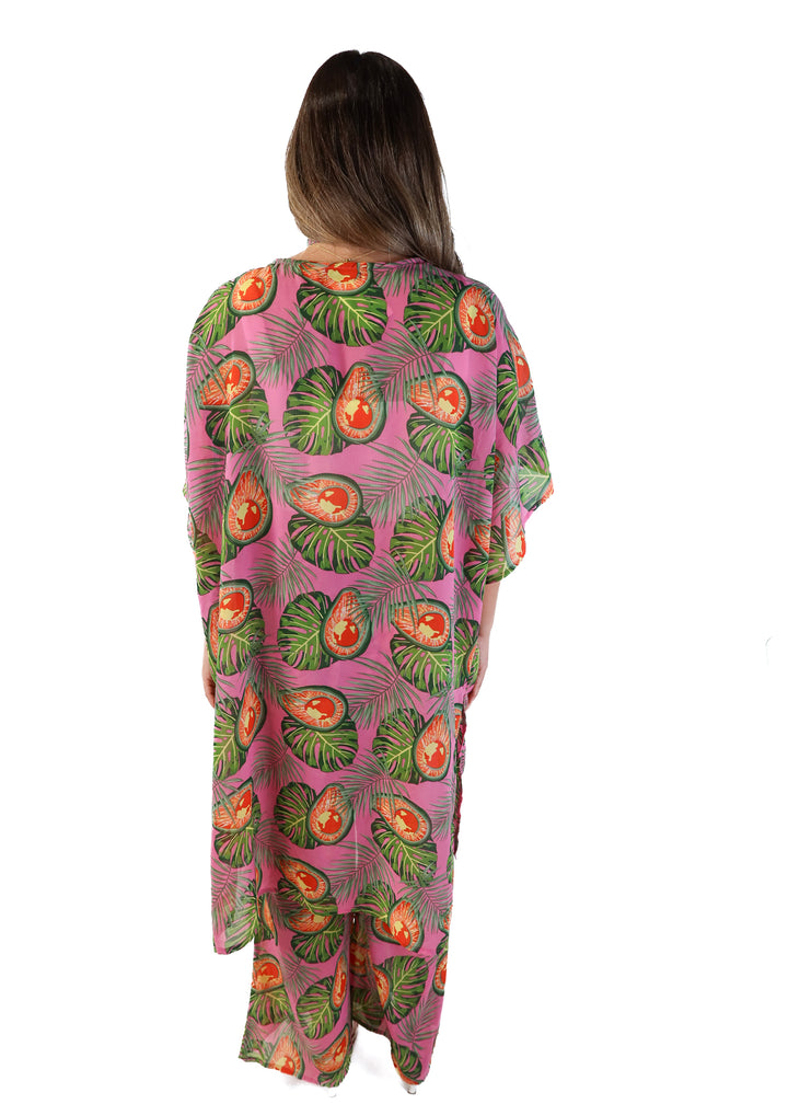 Boohoo pink tropical set (m)