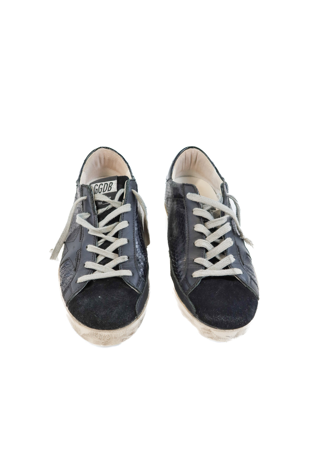 golden goose Superstar deluxe black snakeskin sneakers (40; retail $645)