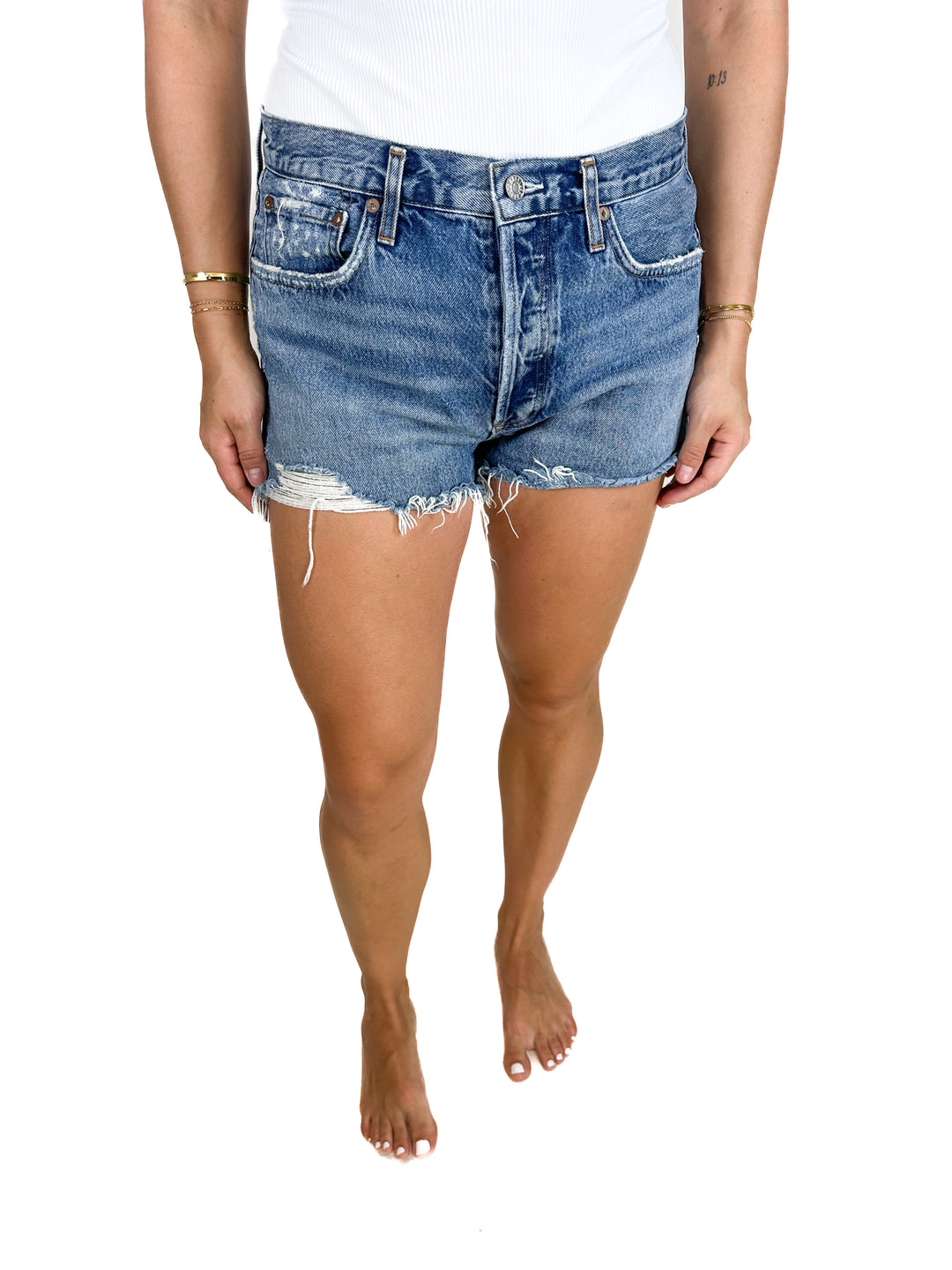Agolde Premium Distressed Jean Shorts (29)