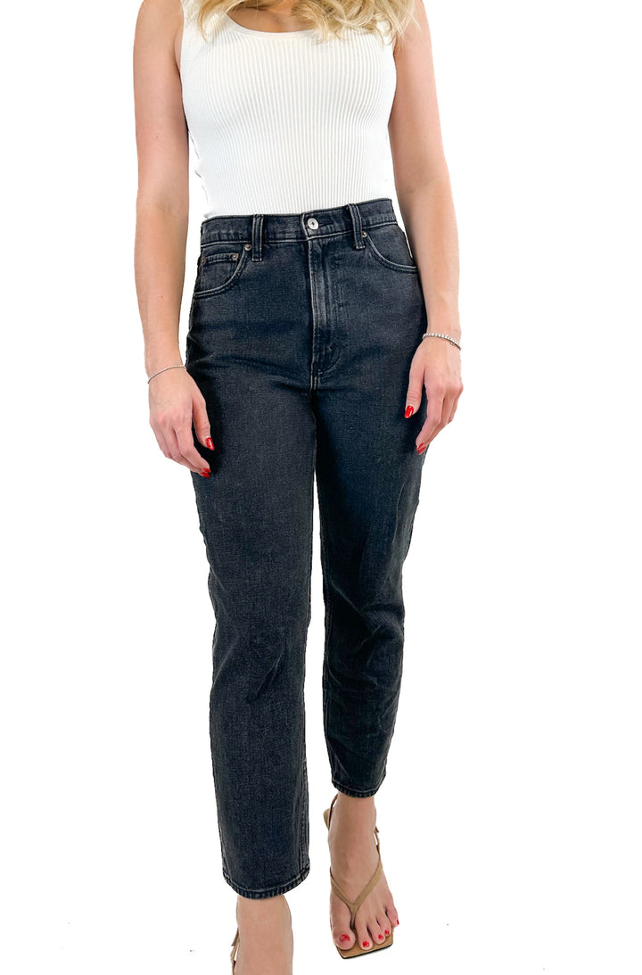 Abercrombie Black Curve Love Ultra High Rise Ankle Straight Jean (28/6R)