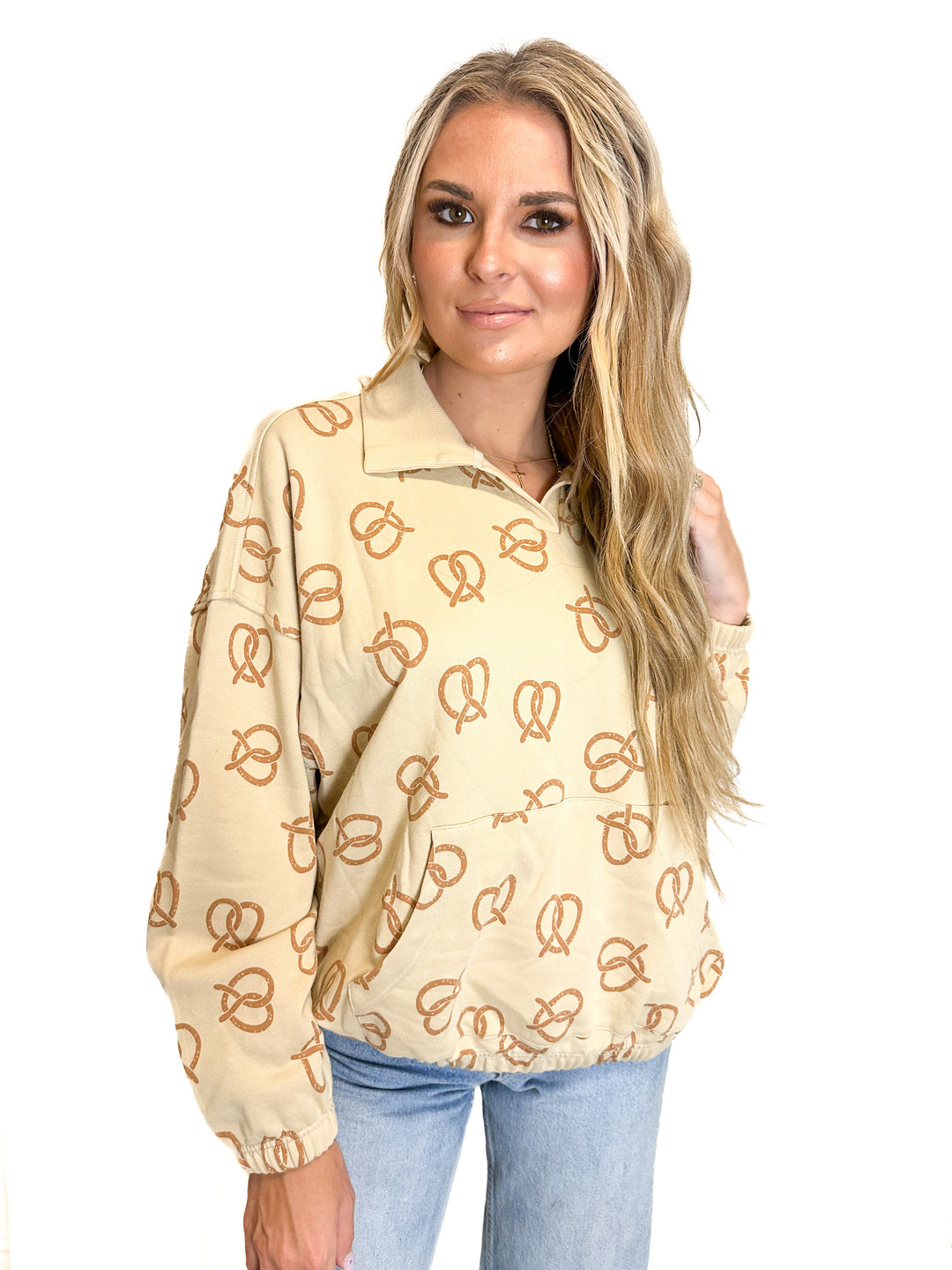 Kotex Pretzel Printed Rugby Pullover NWT (XS)
