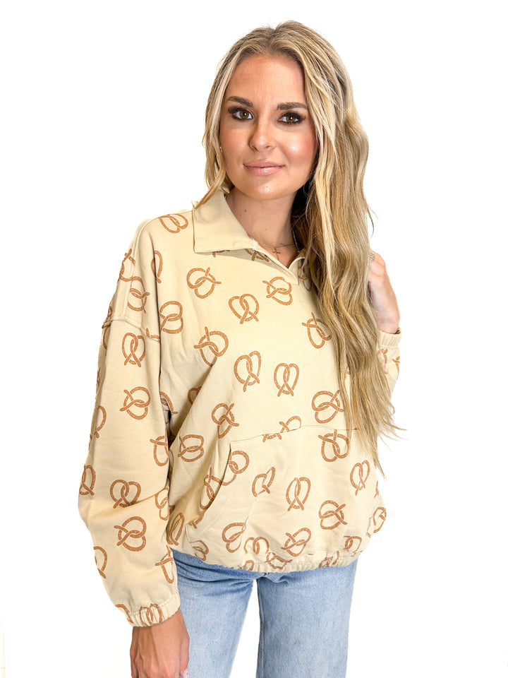 Kotex Pretzel Printed Rugby Pullover NWT (XS)
