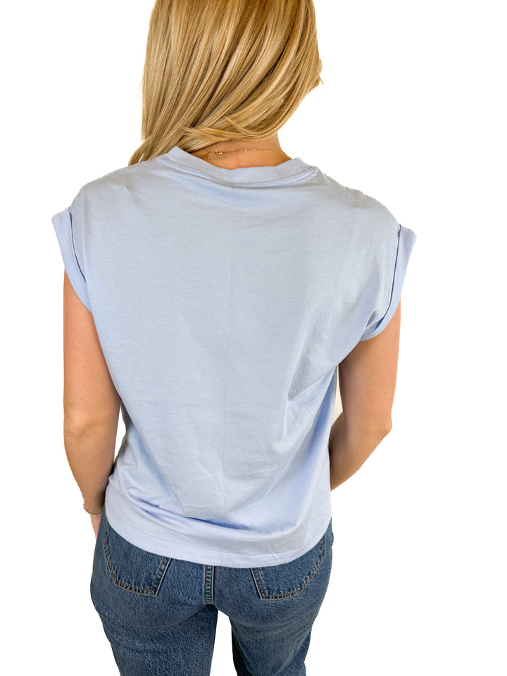 Abercrombie Rolled Sleeve Light Blue T-Shirt (XS)