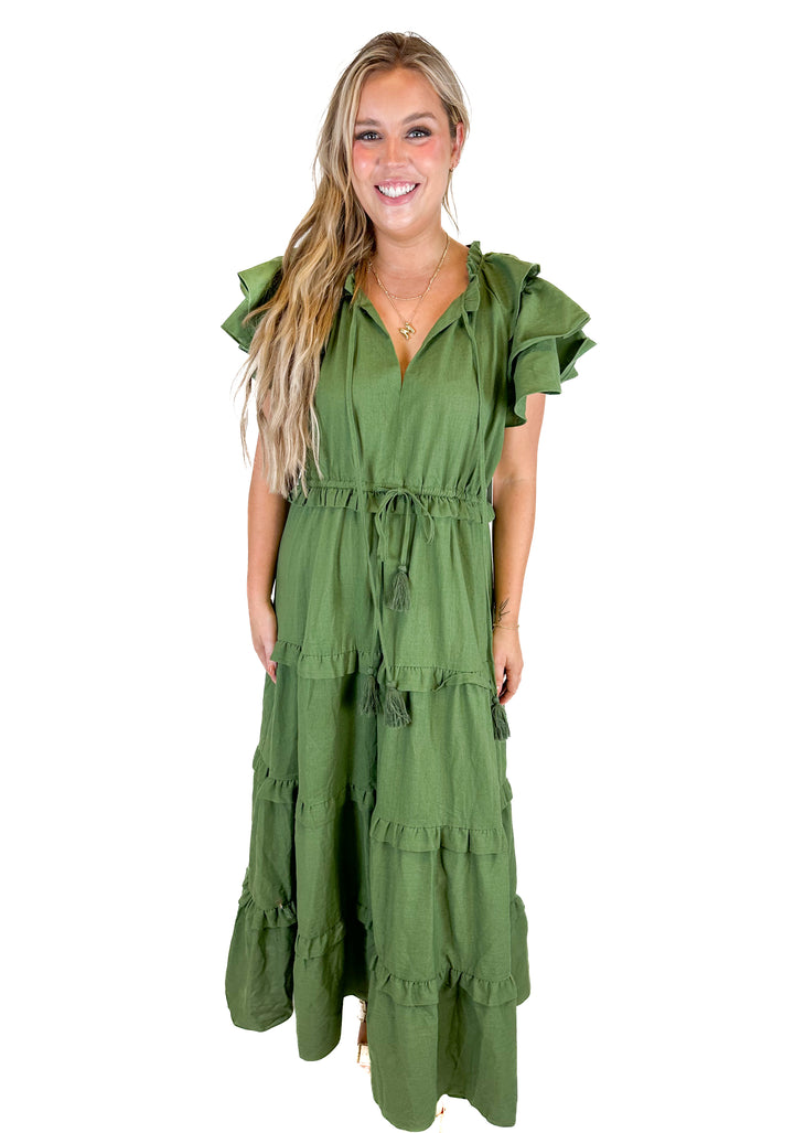 Aura Green Maxi Dress NWT (L)