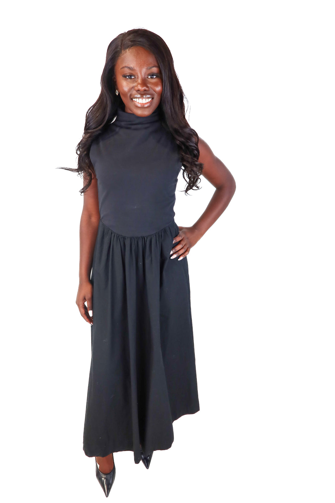 J. Crew Black Cotton and Jersey Dress (XXS)