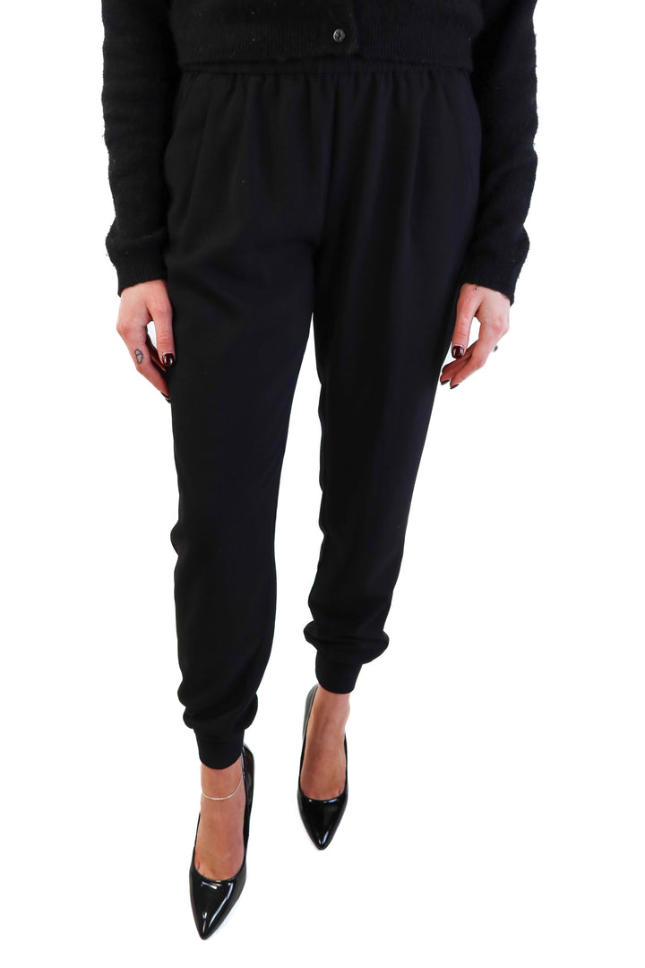 Paige Black Crepe Joggers (M; retail $218)