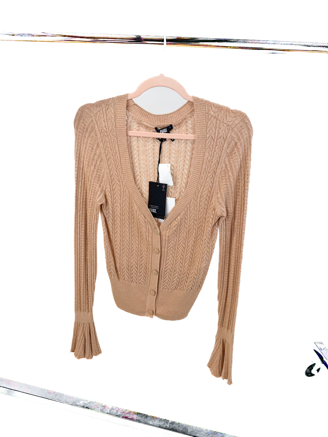 Paige tan cardigan NWT (XS; retail $209)