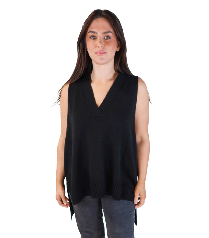 The foxy kind black sweater vest (s; retail $72)