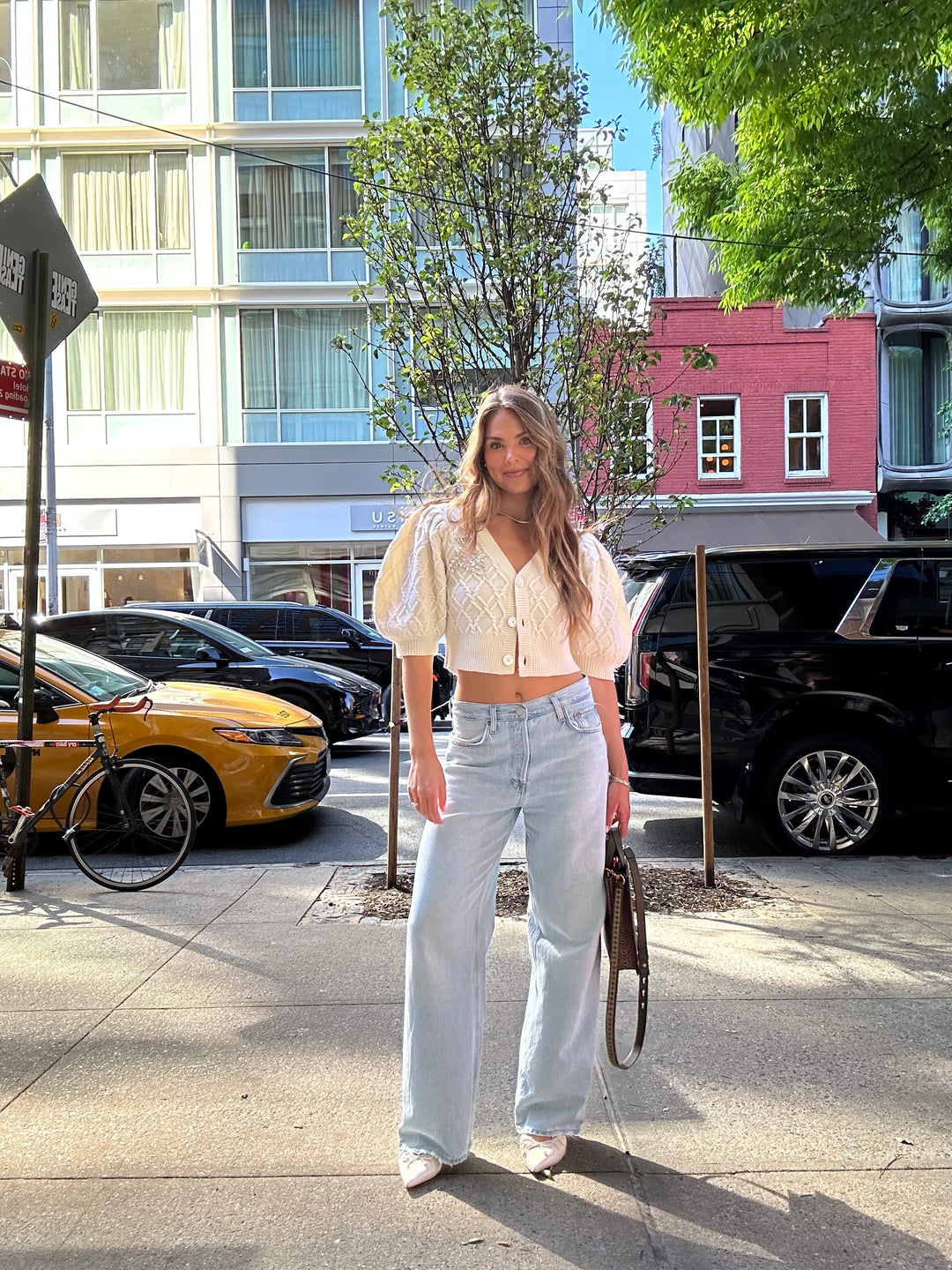 cara cara white crystal detail cardigan (s; retail $425)
