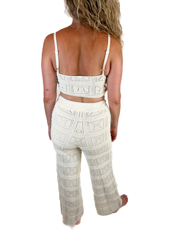 The Drop Crop Top and Pant Crochet Set (M)