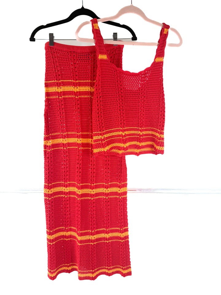 vici crochet skirt/top set NWT (s; retail $98)