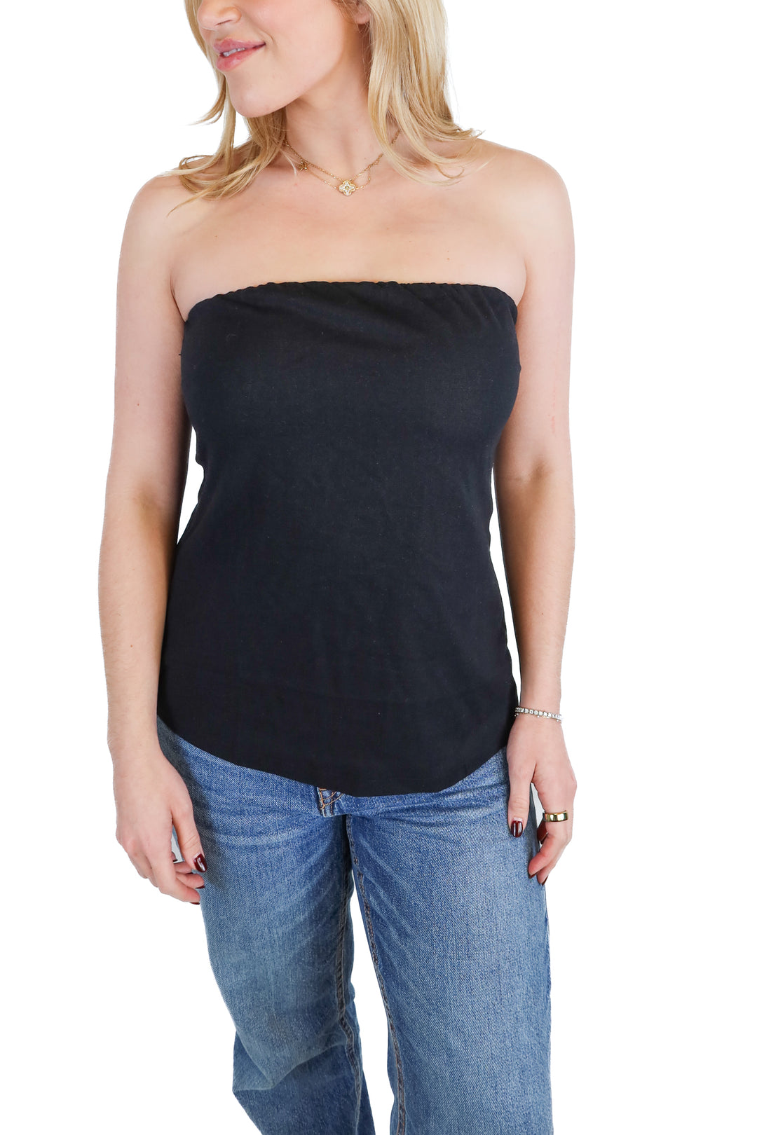 Allfenix Black Strapless Top NWT (S; retail $58)