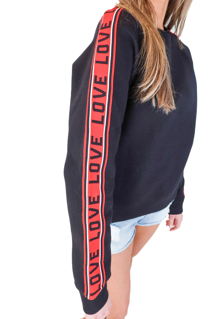 Maje Black/Red LOVE Sweatshirt (2/M)