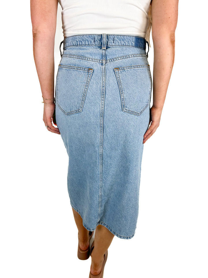 Abercrombie High Rise Denim Midi Skirt NWT (30)