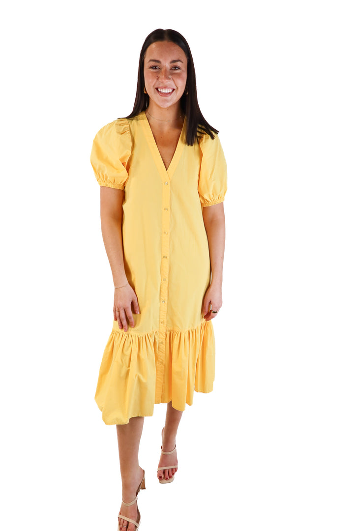 Sundays Yellow Cotton Poplin Dress (S)