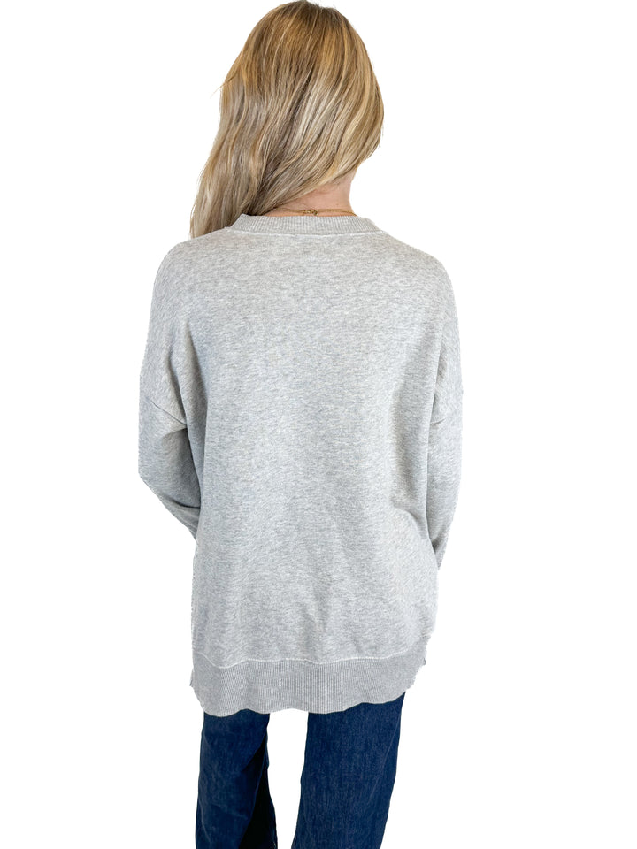 Aerie Heathered Grey Babe Sweatshirt (XS)