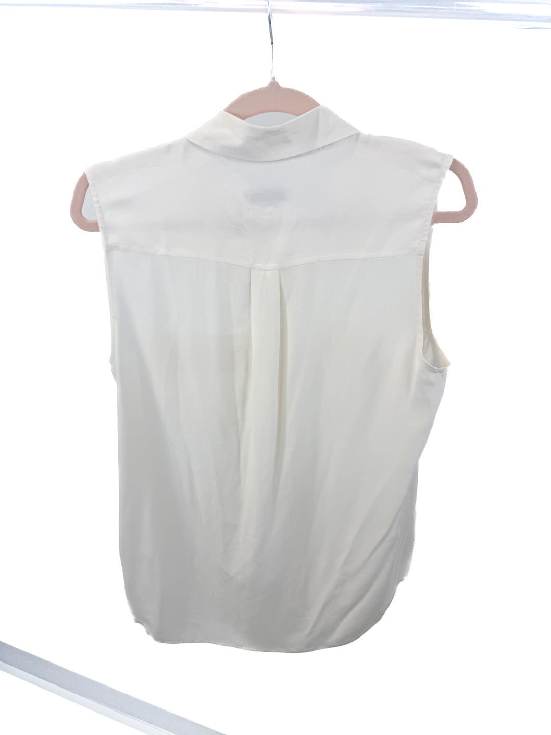 equipment silk cream sleeveless blouse (m; retail $170)