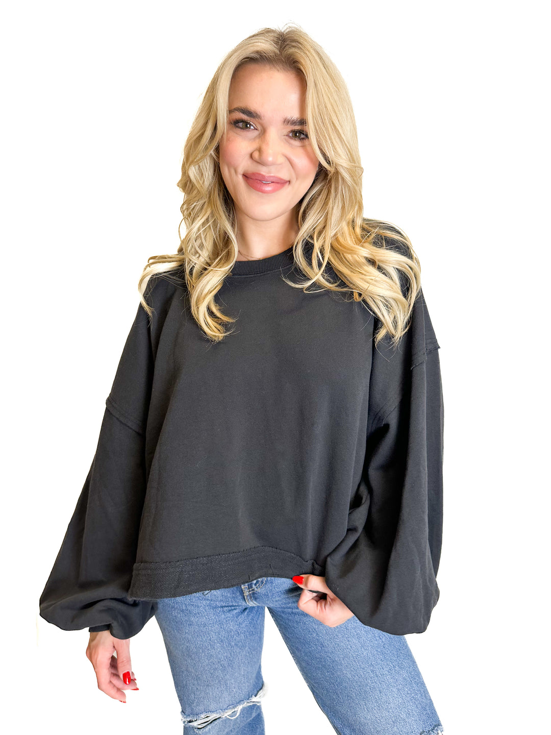 Free People Oversized Cropped Sweatshirt NWT (S)